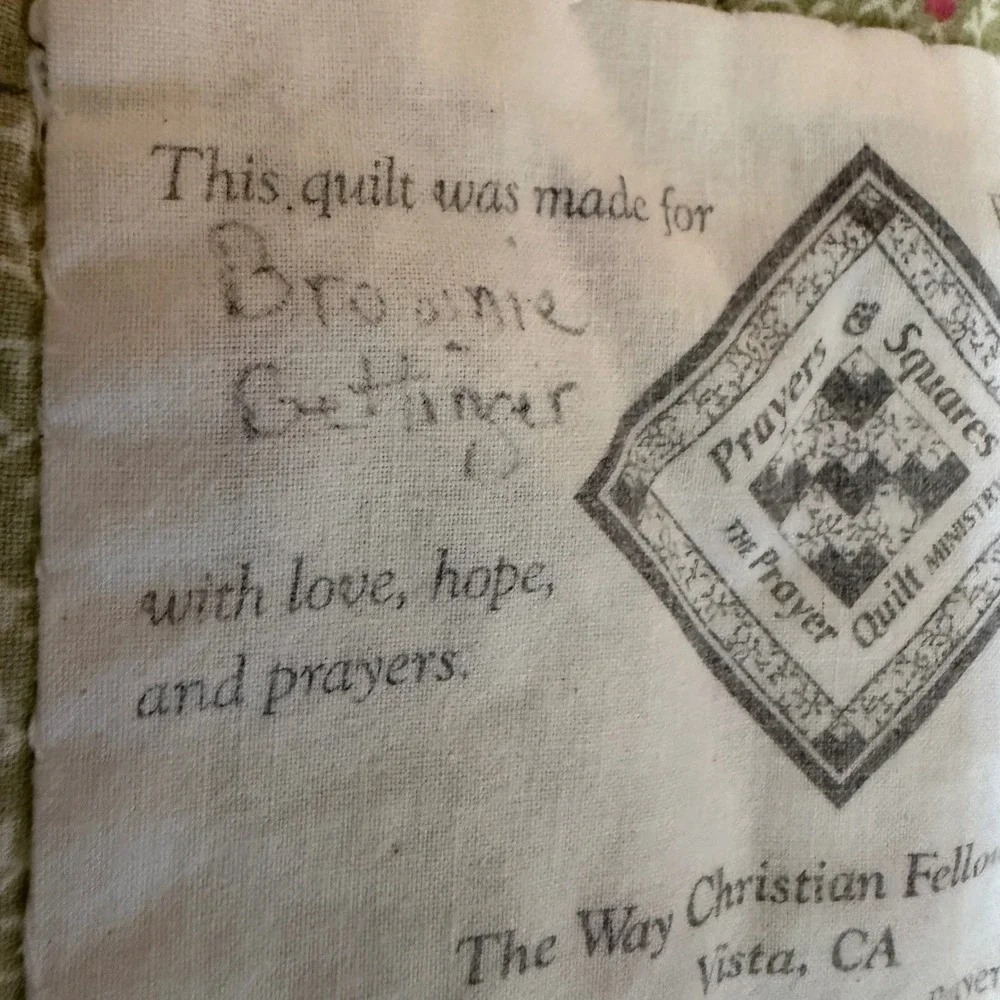 Handmade prayer quilt